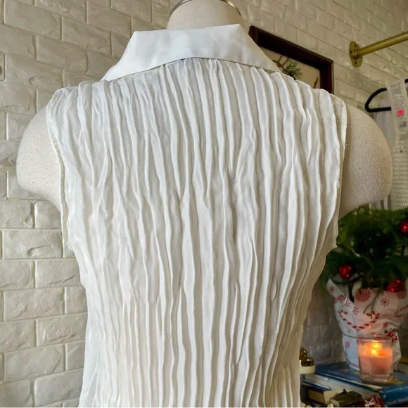 SOLD Vintage Y2K Early 2000s Whimsigoth White Chiffon + Lace Ruffle Hem Top - Picture 10 of 15